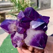 1.95LB Natural Amethyst geode quartz cluster crystal specimen Healing