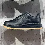 NIKE AIR FORCE 1 LUXE AF1 休閒鞋 黑色 黑棕 生膠底 鋸齒 厚底 增高鞋 DB4109-001