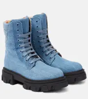 [Gia Borghini] Gia Borghini Gia 35 denim combat boots AU 7 blue