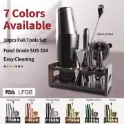 Boston Cocktail Shaker Set Maker Mixer Martini Bar Strainer Bartender Kit 10pcs