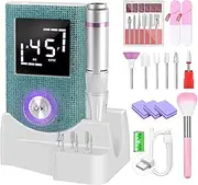CozyZen Cordless Electric Nail Drill, 45000 RPM Rechargeable Diamond E-File, Portable & Low Noise for Acrylic/Gel Nails, Manicure & Pedicure - Professional & Home Use (Peacock Blue)