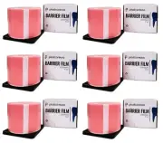 6 x Pink Barrier Tape Film, Dental, Adhesive, Tattoo, Lab 1200 4" x 6" Sheets