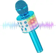 Wireless Karaoke Microphone, 5 in 1 Portable Bluetooth Microphone Kids, with Col