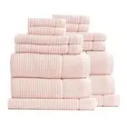 14pc Renee Taylor Primrose Cambridge Textured 650GSM Bath/Face/Hand Towel Mat