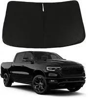 Windshield Sun Shade Compatible with 2019-2024 Dodge Ram 1500 (2Door RegularCab, 4Door QuadCab CrewCab MegaCab) - Upgraded 3 Layers 240T Material, Foldable Front Window Sun Shield Protector