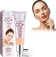 CC Cream Colour Correcting, Sunscreen Concealer Waterproof & Durable, Face Make-Up Moisturising BB Cream with UVA/UVB 50+, Make Up Fondation Improves the Complexion (Medium Skin Colour)