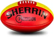 Sherrin Precision Leather Football, Red, Size 4