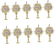 CRILSTYLEO 10pcs Gold Religious Cake Picks Communion Cupcake Toppers for Baptism First Communion and Christian Party Decorations Reusable and Easy to Use for Festive Celebrations