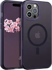 [GUAGUA] Magnetic for iPhone 14 Pro Max Case,[Compatible with MagSafe][Anti-Scratch] Translucent Matte Back Slim Shockproof Phone Cover,Purple