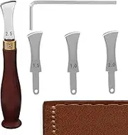 Leather Edge Creaser | Stainless Steel Edge Crease Pressing Tool | Leather Working Supplies with Wood Handle for Beginners Wallets Purse Shoes Belts