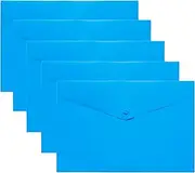 eco-eco A3 50% Recycled Blue Press Stud Popper Wallet, Plastic Folders (Pack of 5) eco080_Blue