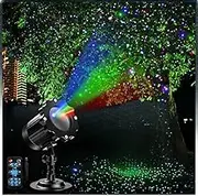 Laser Projector Lights Outdoor, Moving Red Green Blue 3 Color Starry Lights Show Laser Projection Light with RF Control, Outdoor Waterproof Holiday Decor