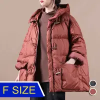 在飛比找Yahoo奇摩購物中心優惠-[韓國K.W.]韓國專櫃羅馬假期牛角扣高級羽絨棉大衣(升溫/