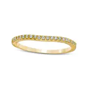 0.13 CT. T.W. Natural Diamond Contour Wedding Band in Solid 14K Gold