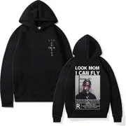 Men's Hoodie Cactus Jack Hoodies Hipster Men Women Look Mom I Can Fly Travis Scott Sweatshirt D Y2k Clothes Fleece Cotton Hoodie Black 2 XXXL