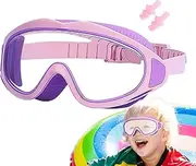Swimming Goggles,Diving Goggles with Waterproof Earplugs | Anti-Fog UV Protection Swimming Eyewear, Leakproof Water Sports Glasses For Age 2-16