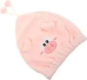 EXQUIMEUBLE Cute Cartoon Hair Drying Towel Cap for Women High Absorbent Coral Fleece Hair Wrap Shower Cap Lightweight Design Quick Drying Towel for Bathing and Showers Elegant Embroidery