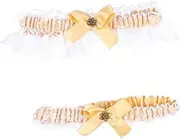 [COLLBATH] Elegant Wedding Accessory Set Bowknot Lace Garters for Women Thigh Rings