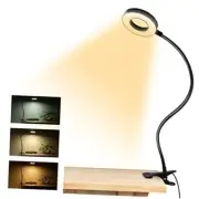Clip on Light Reading Lights, 48 LED USB Desk Lamp with 3 Color Modes 10 Black