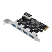 SIIG USB 3.0 4-Port (Ext) PCIe Host Card Adapter - Supports UASP (LB-US0114-S1)