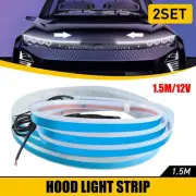 2x 180cm Start Scan Dynamic WHITE LED DRL Hood Light Strip Daytime Running Light (for: Peugeot)