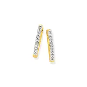 9ct Gold Diamond Hoop Earrings