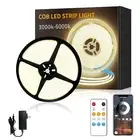COB LED Strip Lights 50ft,3000K DC 24V Dimmable Warm White Flexible LED Rope ...