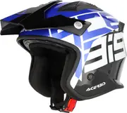 Acerbis Aria Graphic, open face helmet , color: Black/Blue/White , size: XL
