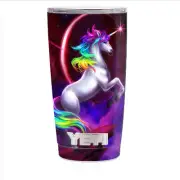 Skin Decal for Yeti 20 oz Rambler Tumbler Cup / Unicorn Rainbows Space