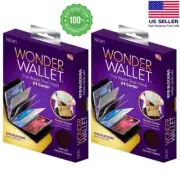 Wonder Wallet Amazing Slim Thin Wonder RFID Wallet As Seen on TV Black Leather