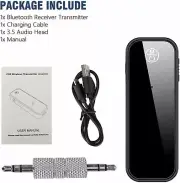 Wireless Bluetooth Audio Receiver 3.5mm Aux Adapter Stereo for Car Music Audio