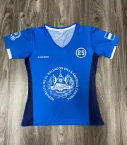EL SALVADOR WOMENS SOCCER JERSEY BLUE WHITE BLUSA DE MUJER LA SELECTA ALL SIZES