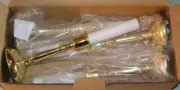 NEW Brass Finish Flameless Christmas Candle Lamp 12" Battery Operated Set of 4