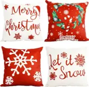 4 pieces, Christmas Throw Pillow Cover set of 4 - 18X18