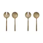 4pc Ecology Mango Wood Rustic Kitchenware Drift Classic Salad Servers 28cm