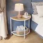 Small End Table 19.7'' Half Moon Side Table for Living Bed Room 2 Tier 18.7"*10