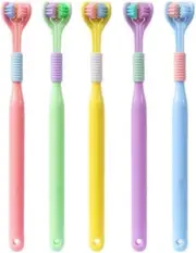 Random Color Three-Sided Soft Hair Toothbrush,Toothbrush Medium,Effective