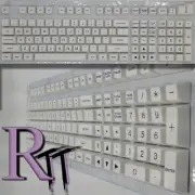 104Pcs White Purple Full Size Key PBT Double Shot Keycaps Mechanical Keyboard