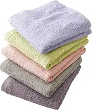 [kosugizen] Mini Bath Towel, Value Earth Color, 19.7 x 39.4 inches (50 x 100 cm), Set of 5 Colors