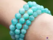 AMAZONITE Crystal Bracelet, Round Beads - Beaded Handmade Healing Jewelry, E1972
