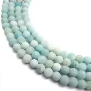 2.0mm Hole Blue Green Amazonite Matte Round Beads 6mm 8mm 10mm 12mm 15.5" Strand