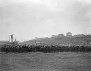 Horse Racing The crowd at the re start of national Hunt Racing at - Old Photo