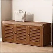 Shoe Bench Shoe Rack Storage Bench - Bamboo Shoe Organizer with Cushioned Seat, Upholstered Bench for Closet, Entryway, Hallway, Bedroom Shoe Rack Bench(100 * 33 * 46cm)