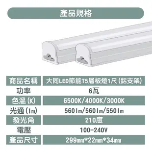 大同 LED T5 支架燈 3孔 串接燈 1尺~4尺 6W/10W/15W/20W 鋁支架 全電壓〖永光照明〗 TATUNG-T5LED%