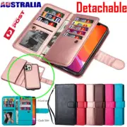 For iPhone 15 14 Plus 13 12 11 Pro Max Magnetic Removable Wallet Case Cover