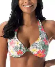 Coco Reef Women's Verso Reversible Twist Bra-Sized Halter Bikini Top 36 / 38 DD