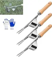 Weed Puller, Weed Remover Tool for Garden, Stainless Steel Removal Tool for Dandelion, Manual Weed Puller Root Remover, Multifunctional Weeding Tools for Gardening Moss and Weed(3 pc)