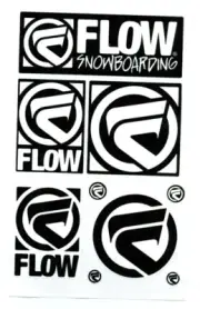 FLOW SNOWBOARDING SNOWBOARD BINDINGS 9 LOGO STICKER SHEET SHIPPED FREE TO USA!