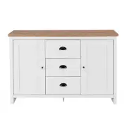 Design Square Ari Modern Sideboard Dresser Buffet Unit Storage Cabinet - Oak & White