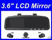 REARVIEW MIRROR 3.6" LCD monitor Wireless Backup Camera RV trailer car USA ship